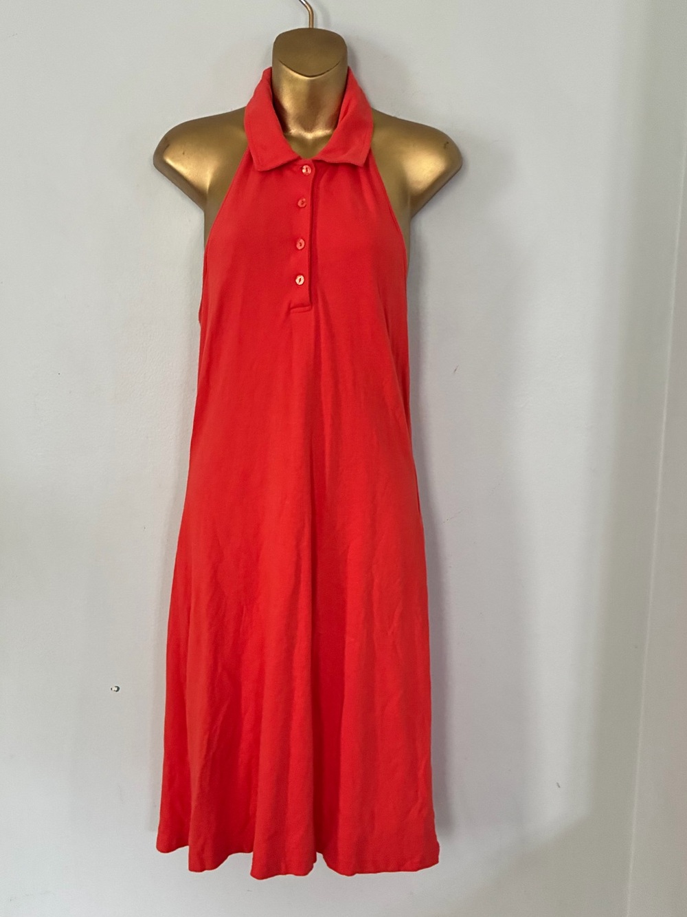 Moda International Orange Halter Midi Dress – Resort Vacation vintage y2k 90s - Picture 2 of 5